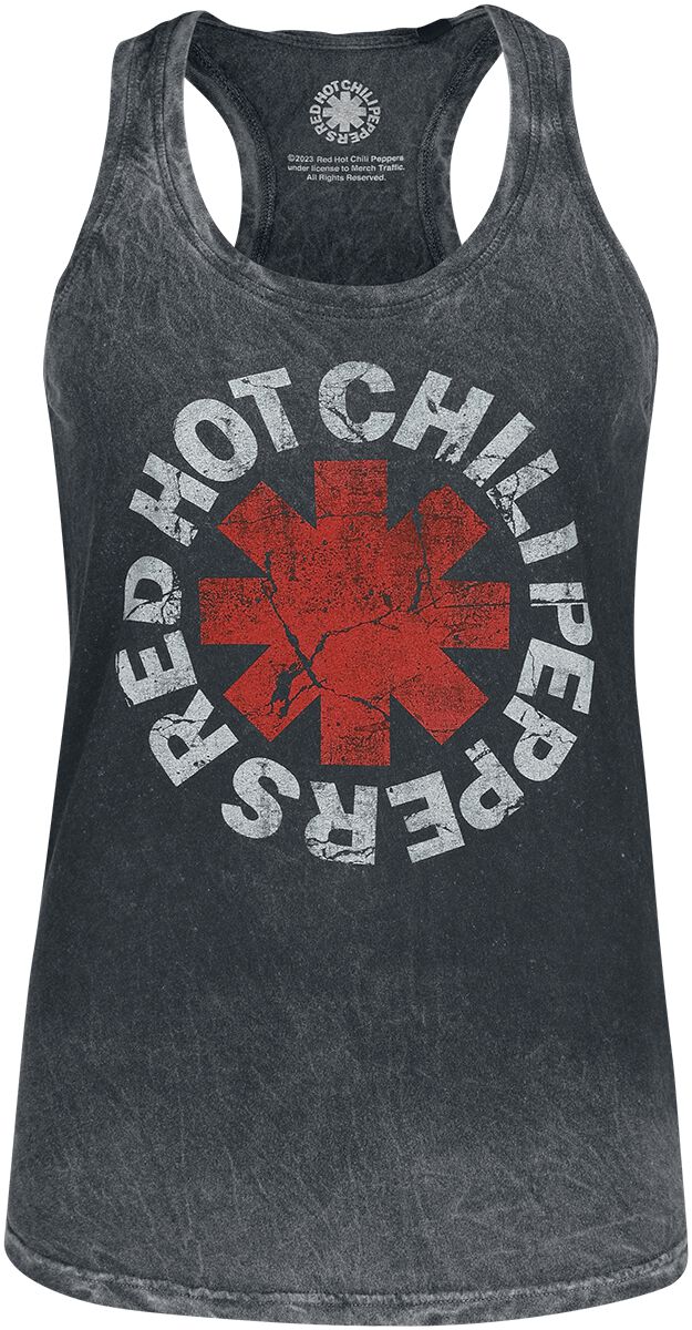 Red Hot Chili Peppers Tank-Top - Distressed Logo - S bis XXL - für Damen - Größe S - schwarz  - Lizenziertes Merchandise!