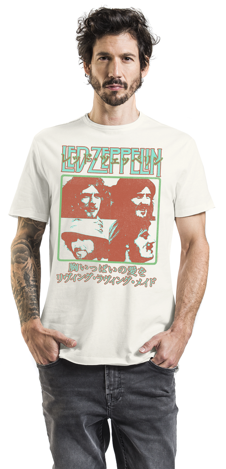 Led Zeppelin Amplified Collection - Japan Poster T-Shirt altweiß