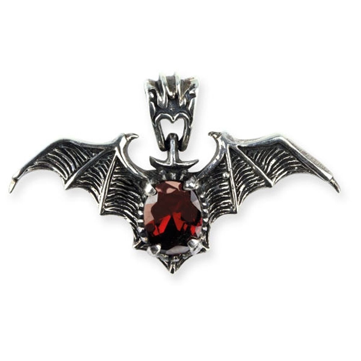 Image of Collana Gothic di etNox - Red Bat - Donna - argento/rosso