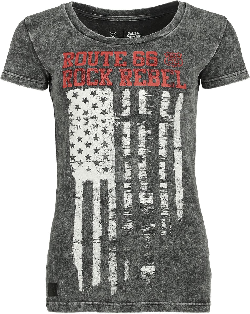 Image of T-Shirt di Rock Rebel by EMP - Rock Rebel X Route 66 - T-Shirt - S a XXL - Donna - nero