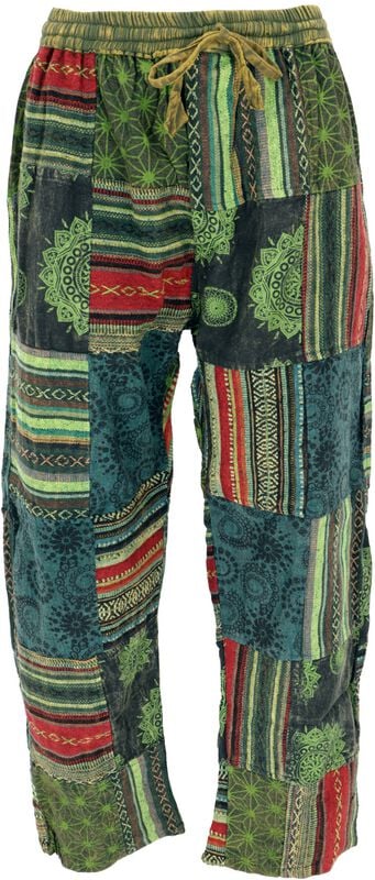 Bas de survêtement  de Guru-Shop - Patchwork Yogahose, Goa Hose, Loose fit Hose - grün - M à XL - pour Homme - vert