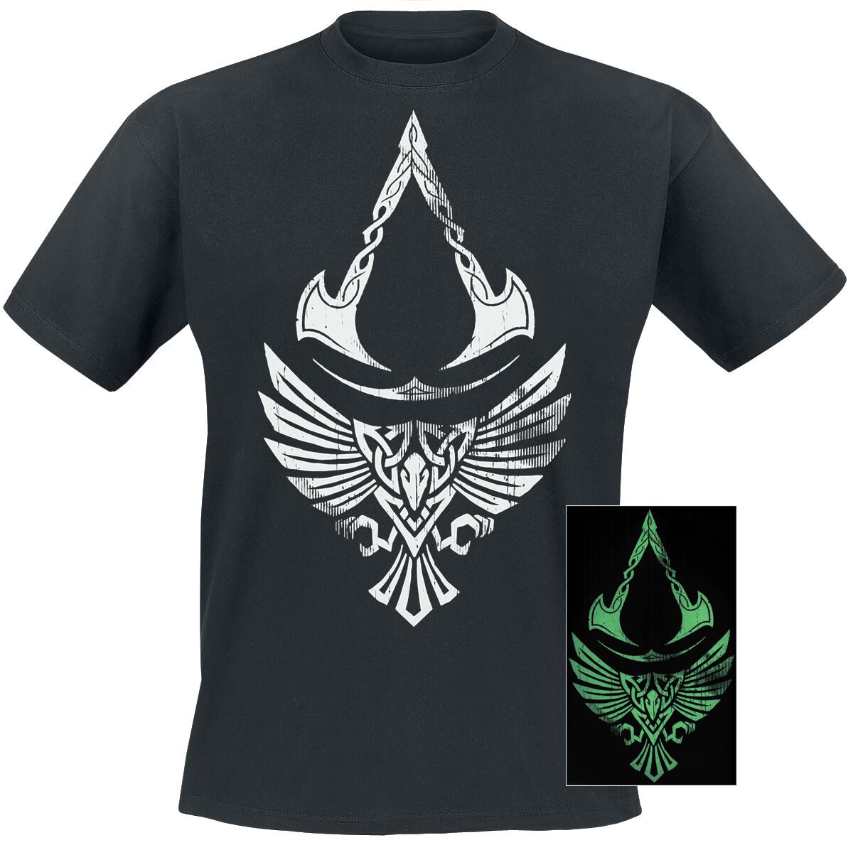 Assassin`s Creed - Gaming T-Shirt - Valhalla - Raven - S bis 3XL - für Männer - Größe 3XL - schwarz