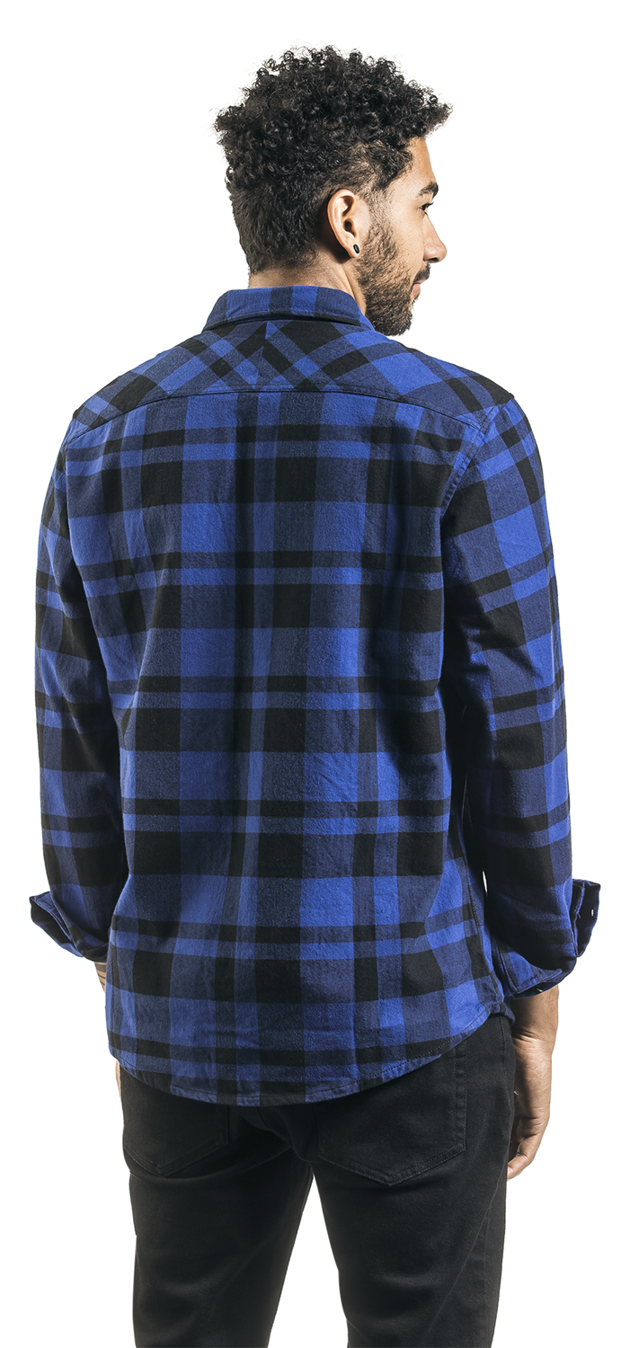 Vintage Industries Austin Shirt Flanellhemd blau schwarz