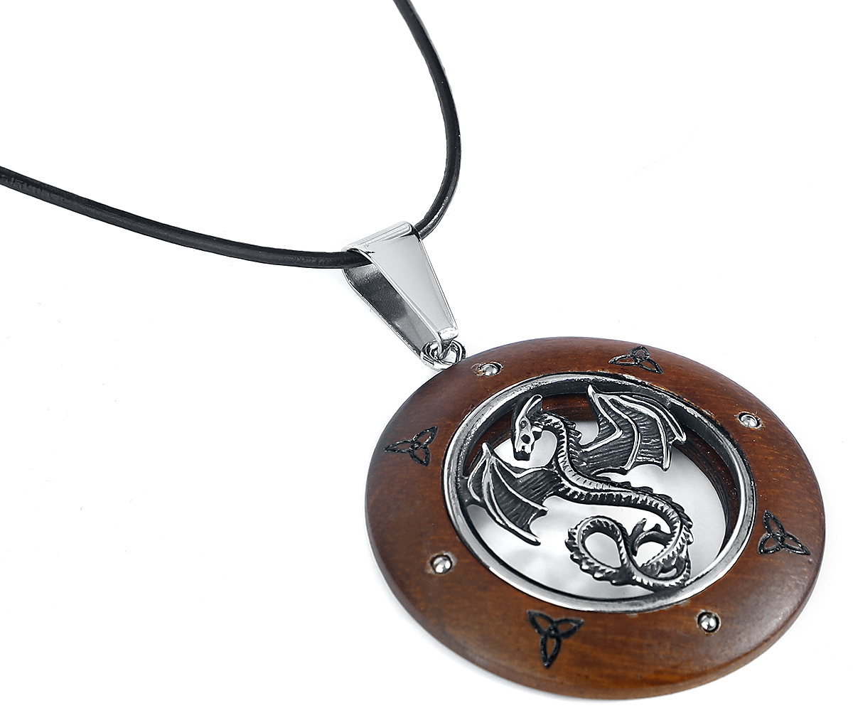 etNox Drache Halskette silberfarben