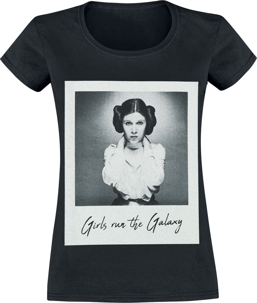 Levně Star Wars Leia - Girls Run The Galaxy Dámské tričko černá