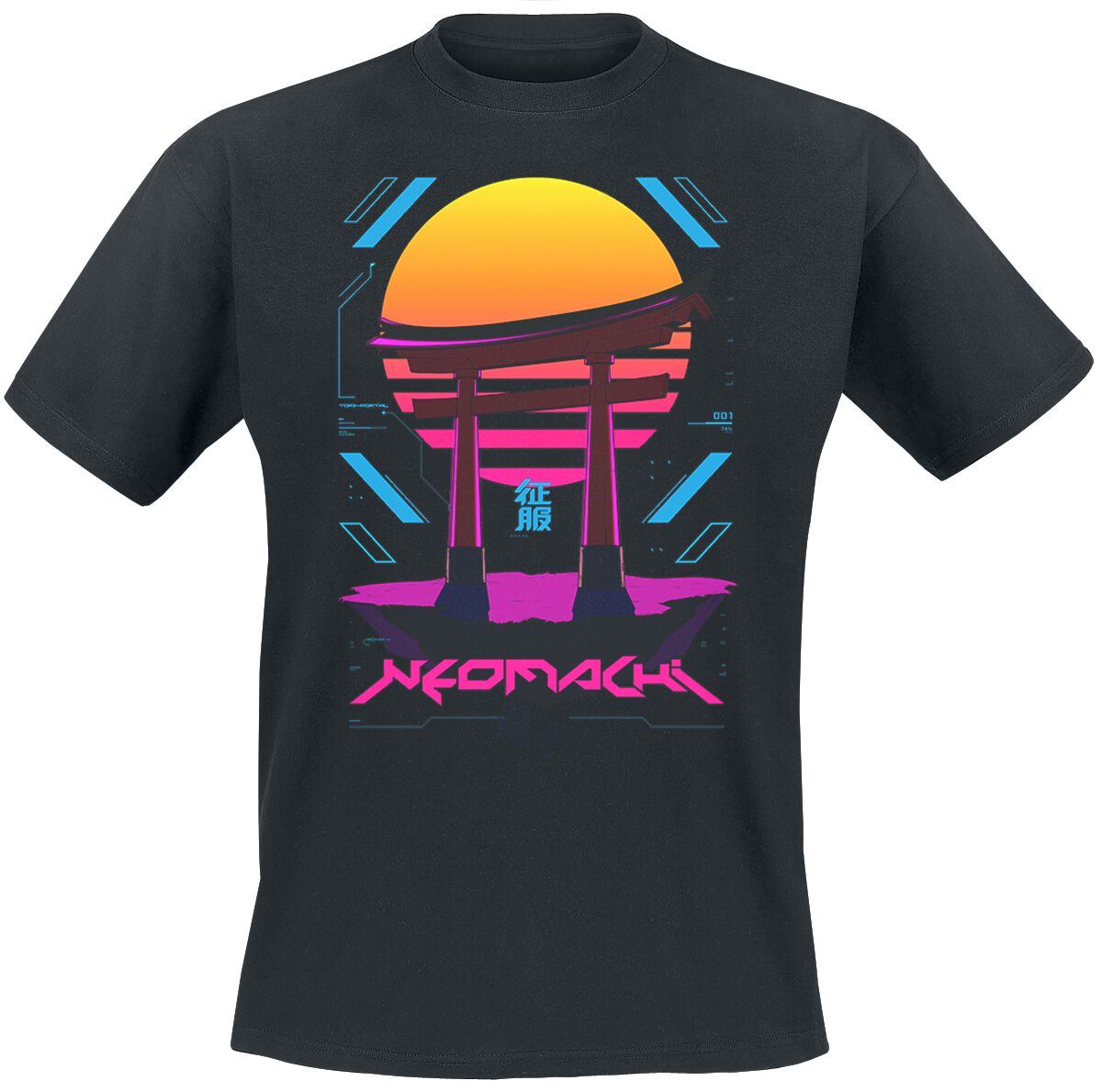 NEOMACHI – Gaming T-Shirt – TORII – L bis XL – für Männer – Größe L – schwarz