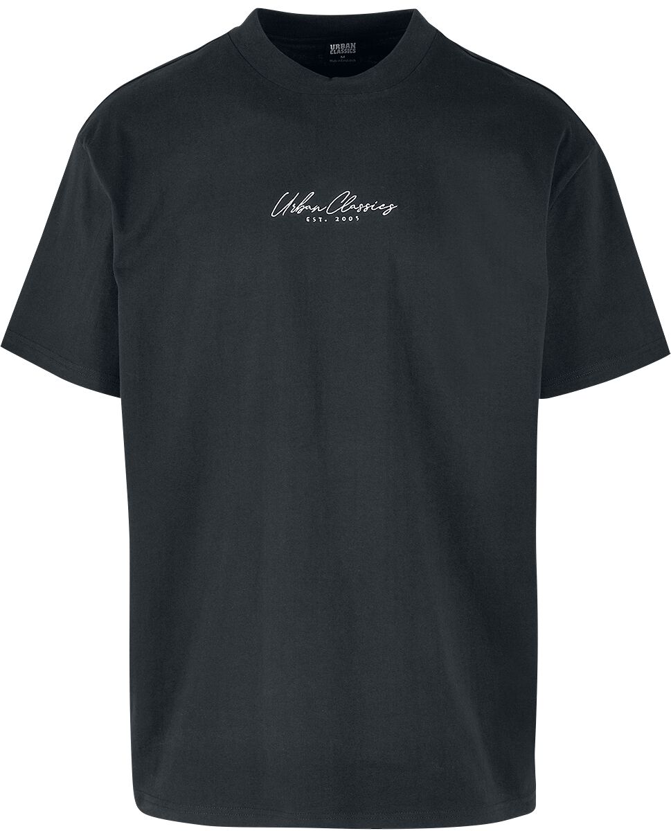 Urban Classics T-Shirt - Oversized Mid Embroidery Tee - S bis 3XL - für Männer - Größe 3XL - schwarz