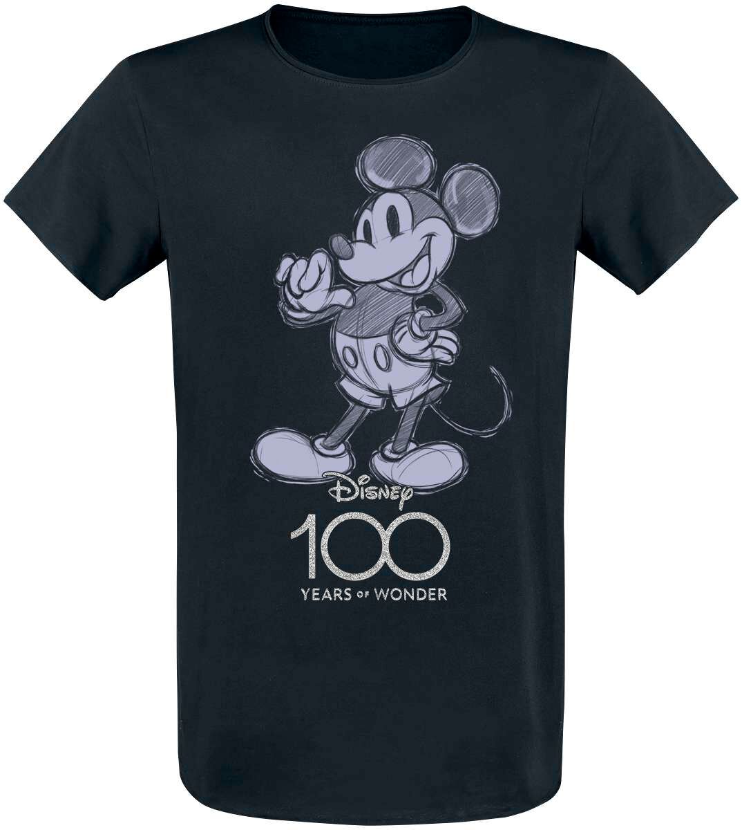 Image of T-Shirt Disney di Minnie & Topolino - 100 Years of Wonder - S a XL - Uomo - nero