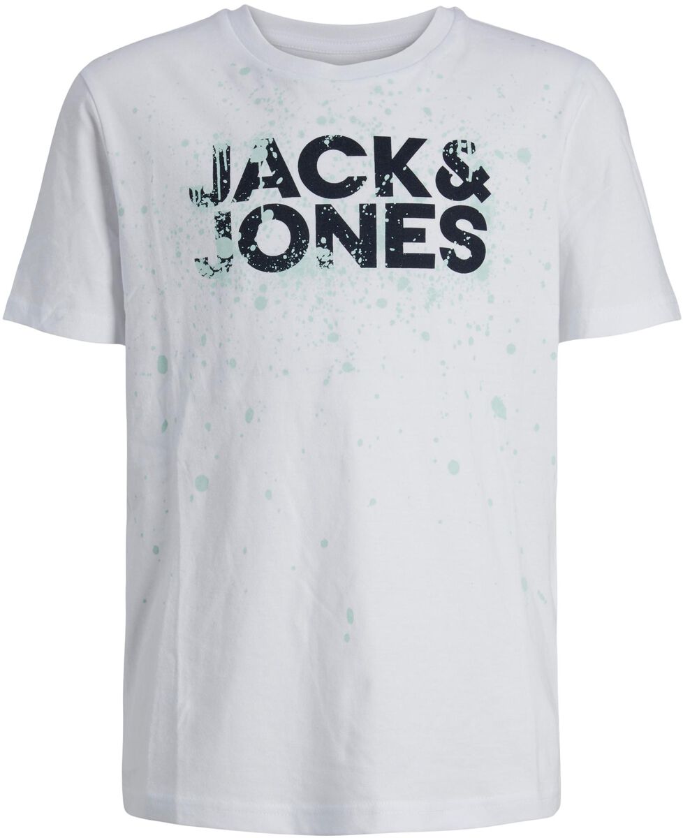 Jack & Jones Junior T-Shirt - Jcosplash SMU Tee S/S Crew Neck - 128 bis 176 - für Männer - Größe 176 - weiß