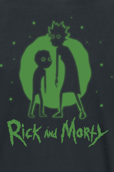 Rick And Morty T-Shirt - Ghost - S bis XXL - für Männer - Größe M - schwarz  - Lizenzierter Fanartikel