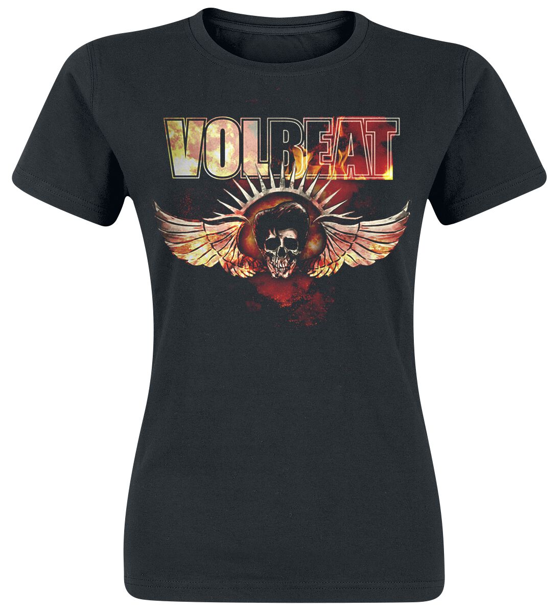 Levně Volbeat Burning Skullwing Dámské tričko černá