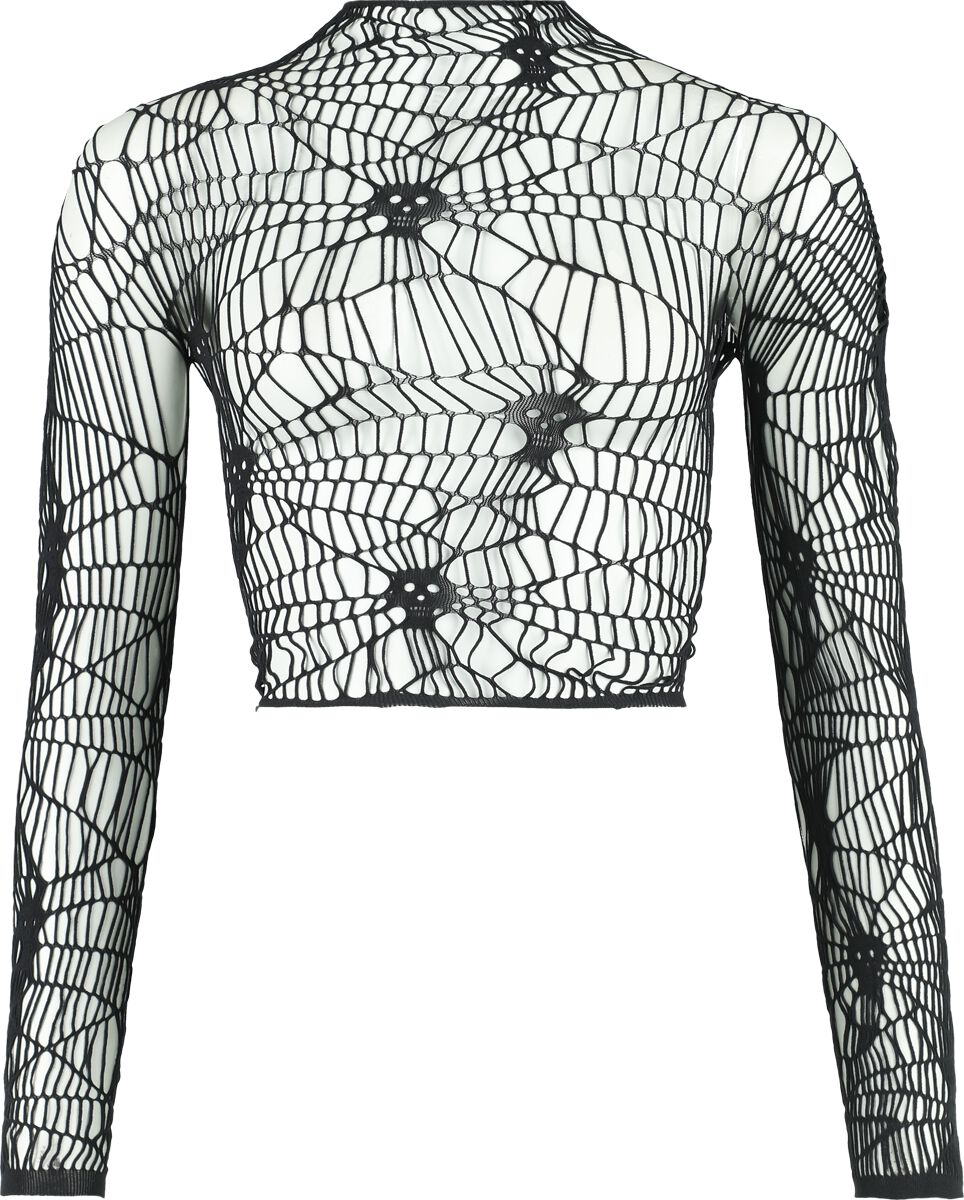Levně KIHILIST by KILLSTAR Webs Grasp Long Sleeve Top Dámské tričko s dlouhými rukávy černá
