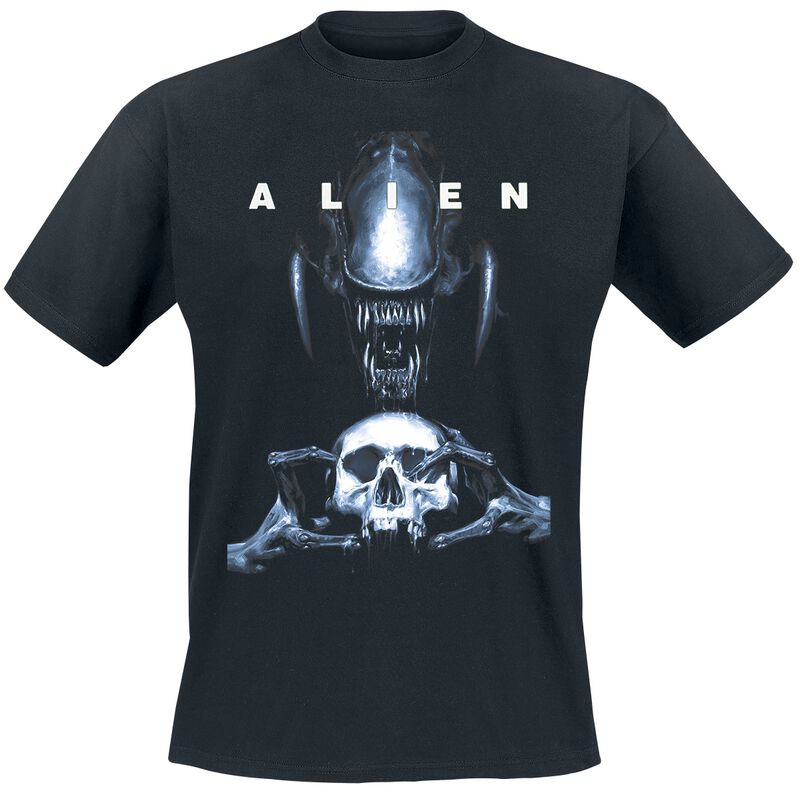 Levně Alien Blue Holding A Skull Tričko černá