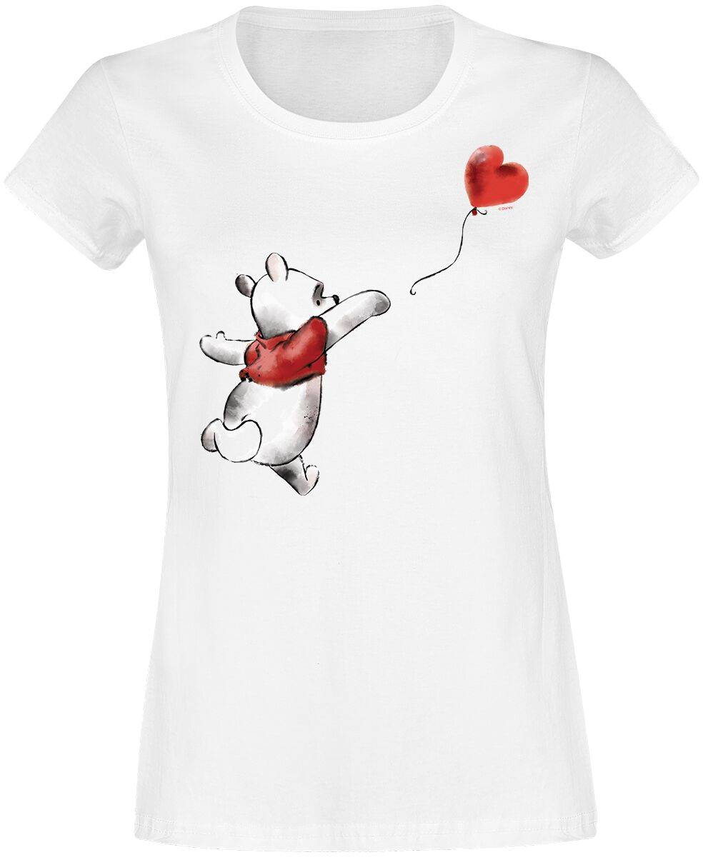 Winnie The Pooh - Disney T-Shirt - Heart - S bis XXL - für Damen - Größe XXL - weiß  - Lizenzierter Fanartikel