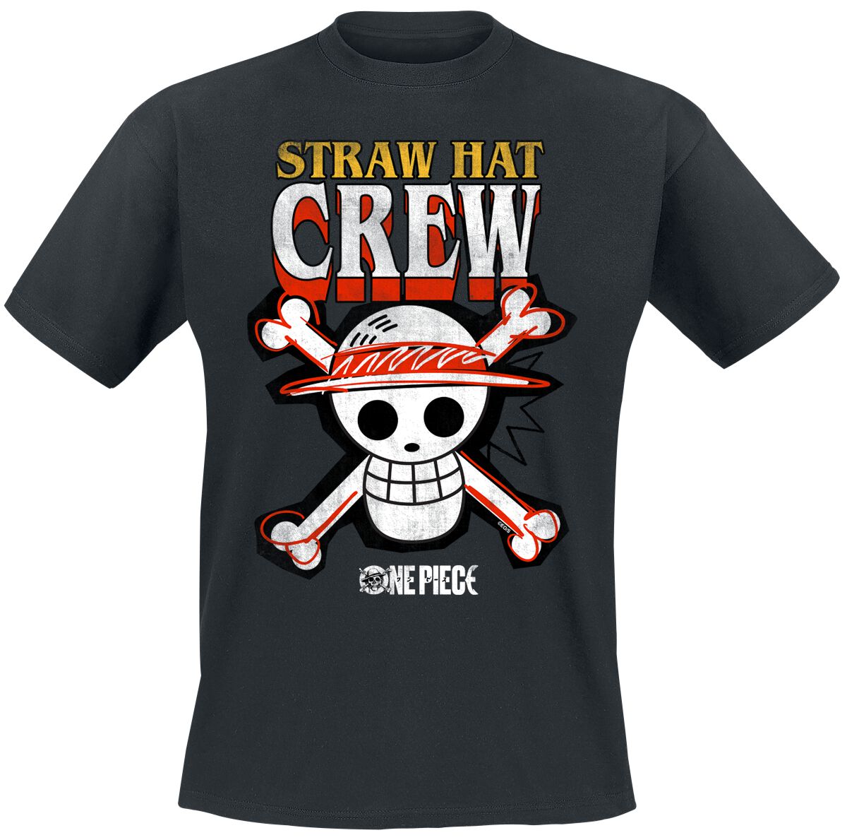 0199756040474 - Strawhat Pirates Logo T-Shirt schwarz in S