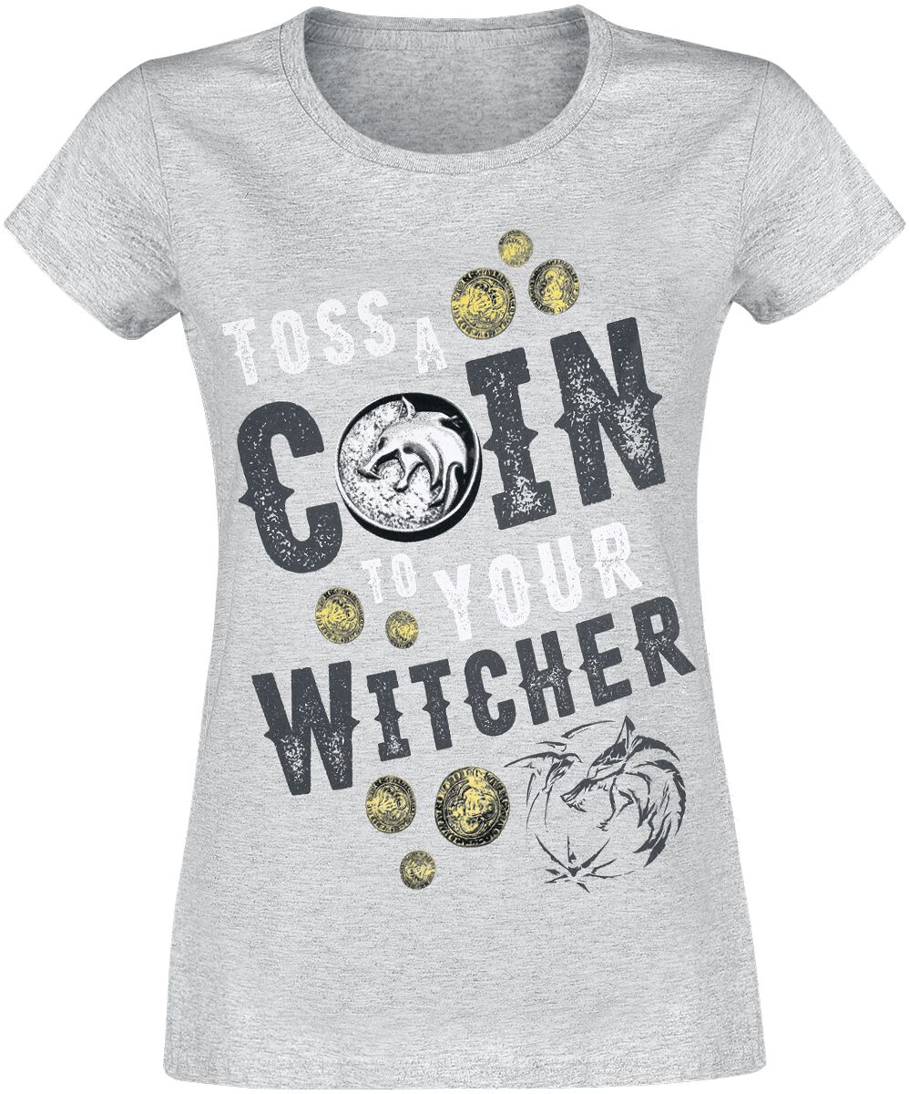 The Witcher Toss A Coin To Your Witcher T-Shirt heather grey