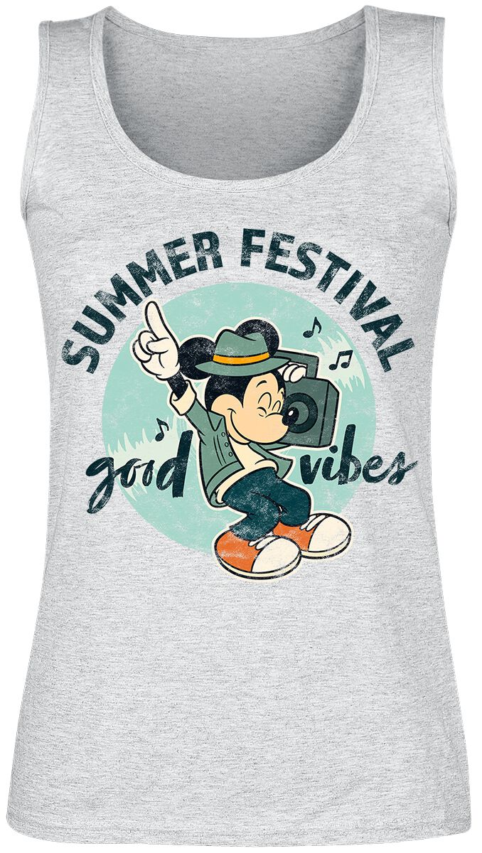 Mickey Mouse - Summer Festival - Good Vibes - Tank-Top - grau - EMP Exklusiv!