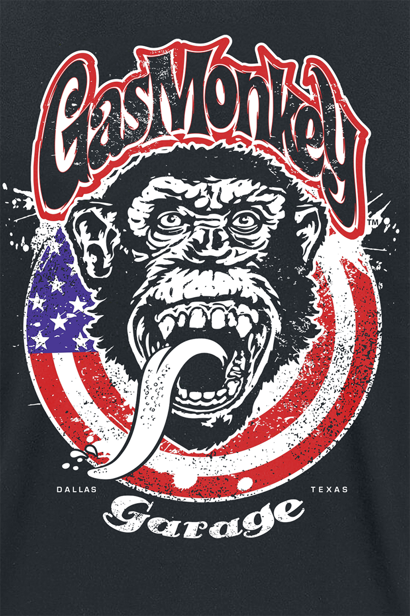 Gas Monkey Garage USA Flag T-Shirt schwarz