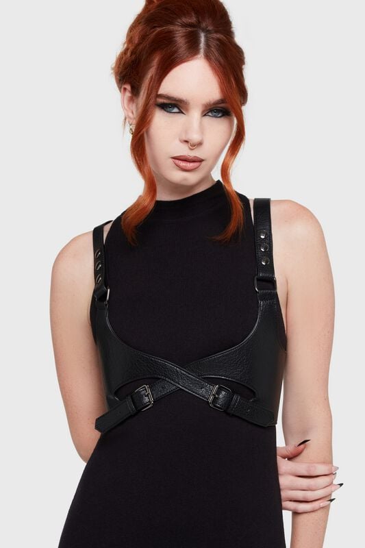 Sele Gothic av Killstar - Twilight Boho Summer - Roseate Harness - Dam - svart