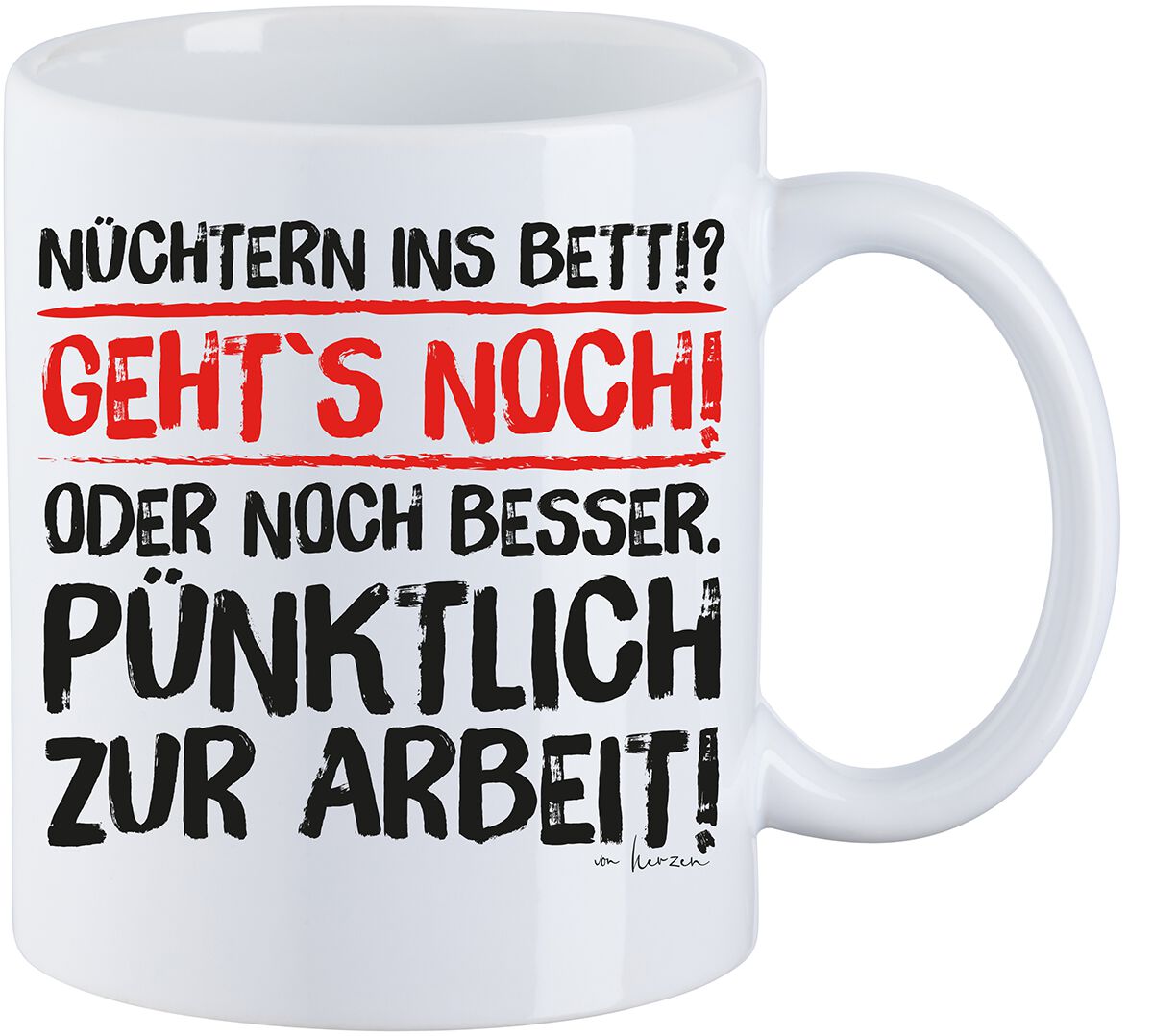 Alkohol & Party Nüchtern Tasse weiß