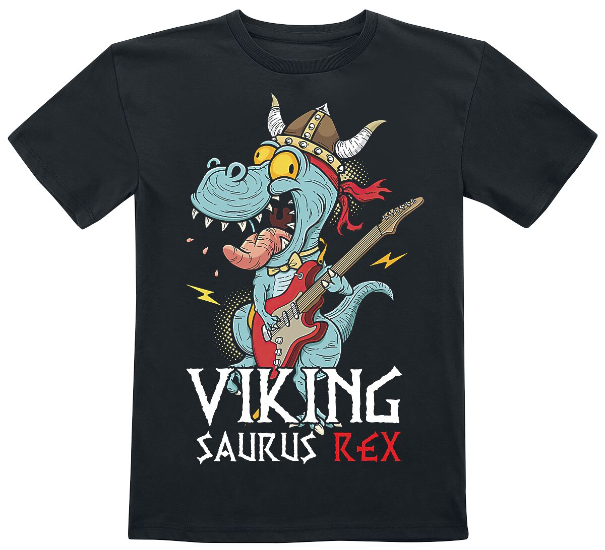T-Shirt Manches courtes Fun de Tierisch - Viking Saurus Rex - 104 à 152 - pour Unisexe - noir