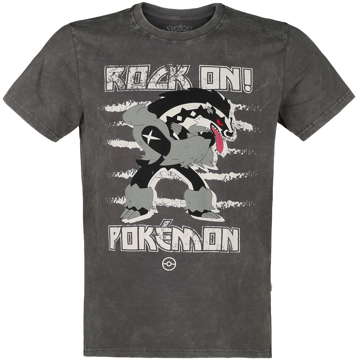 Pokémon Obstagoon Punk T-Shirt mottled dark grey