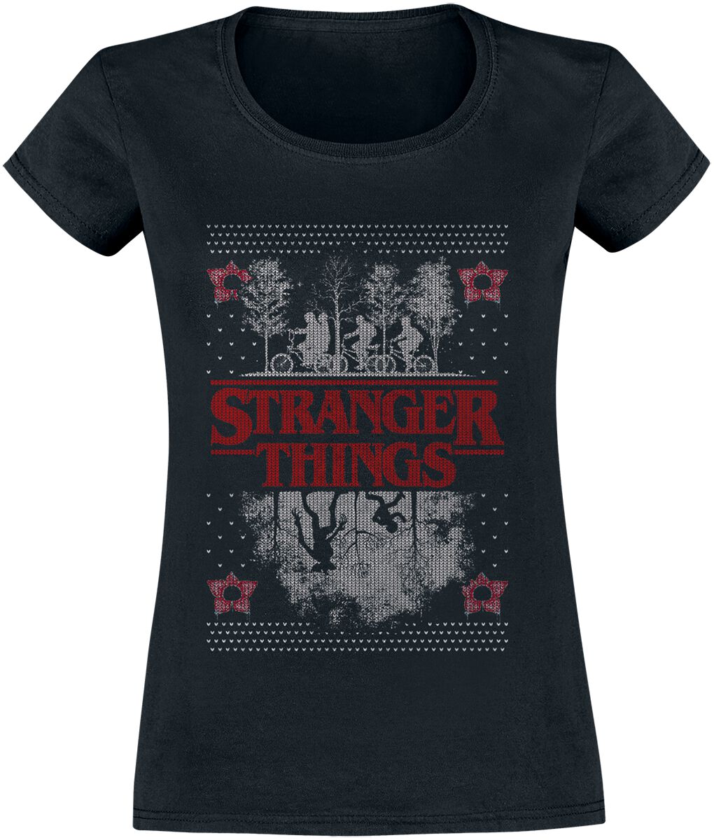 Stranger Things X-Mas Upside Down T-Shirt schwarz