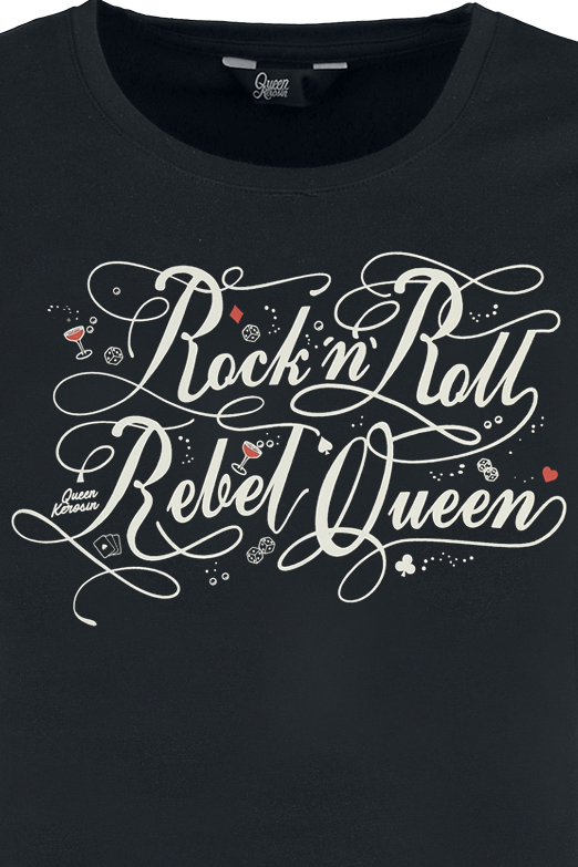 Queen Kerosin - Rockabilly T-Shirt - Rock'n Roll Queen - XS bis XL - für Damen - Größe XS - schwarz