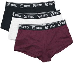 Schwarz/rot/graues Panty-Set
