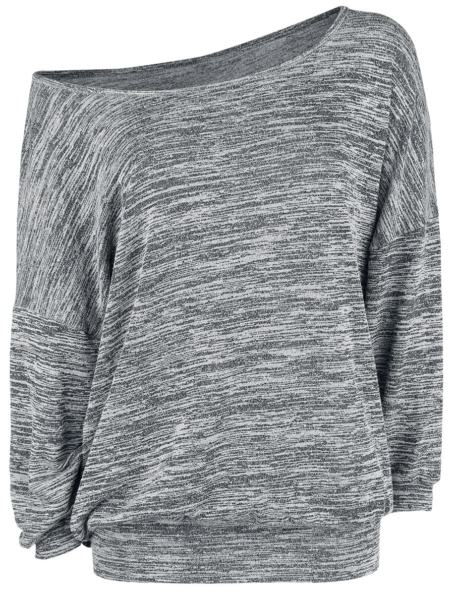Strickpullover für Damen grau meliert "Oversized Melange Wideneck Sweater" von - Frauen - female