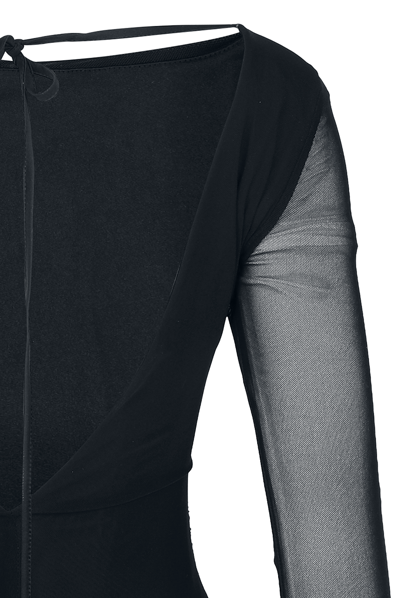 Thumbnail - Black Premium by EMP Essential Draped Dress Mittellanges Kleid schwarz in L