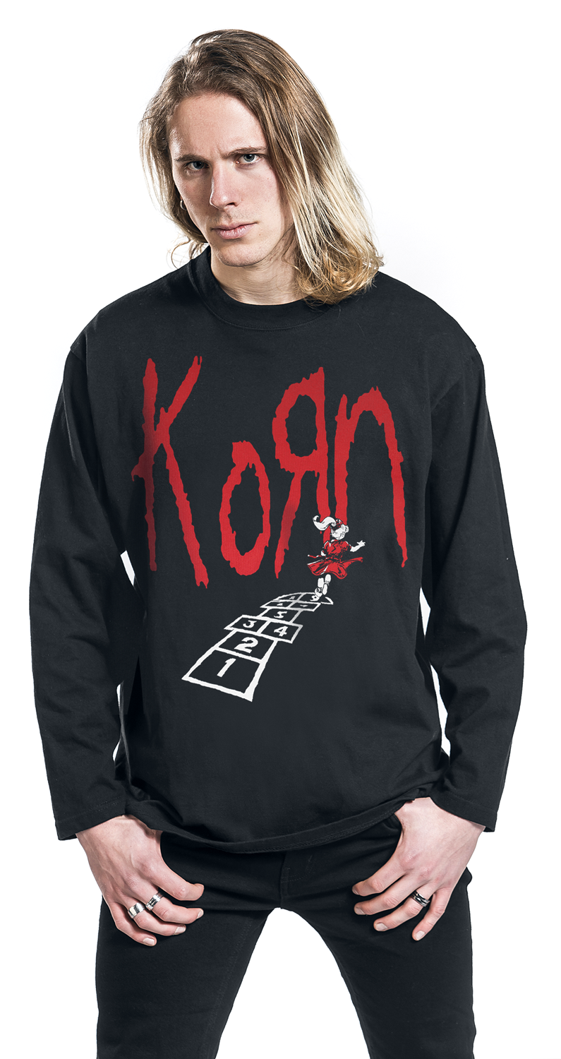 Korn Hopscotch Tracklist Langarmshirt schwarz - 20.01% Rabatt