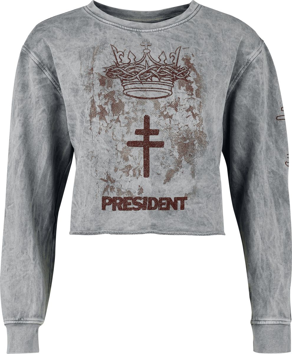 Levně President Cropped Crown Mikina šedá