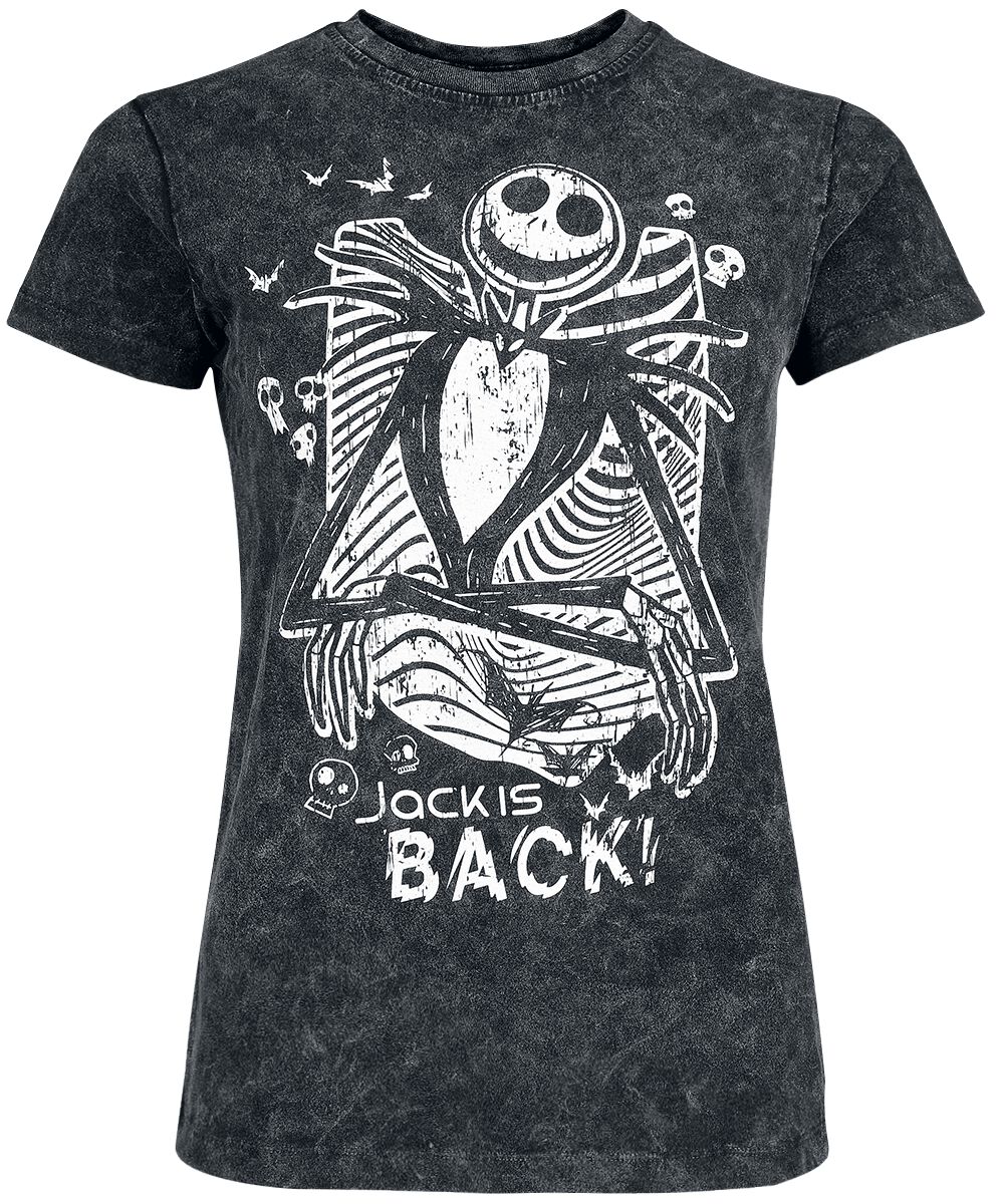 The Nightmare Before Christmas - Disney T-Shirt - Jack`s Back - S bis XL - für Damen - Größe L - schwarz  - Lizenzierter Fanartikel