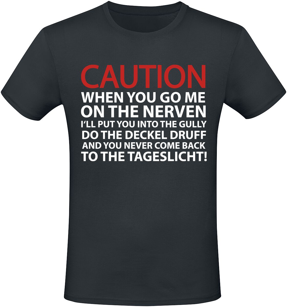 Sprüche T-Shirt - Caution - M bis 3XL - für Männer - Größe L - schwarz