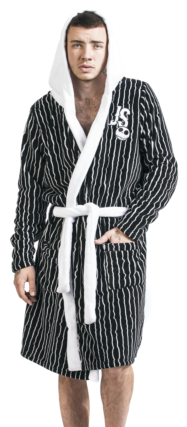 The Nightmare Before Christmas Jack Bademantel schwarz weiß