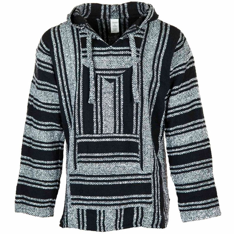 Felpa con cappuccio  di Siesta - Baja Top - Black and White - Uomo - nero/grigio