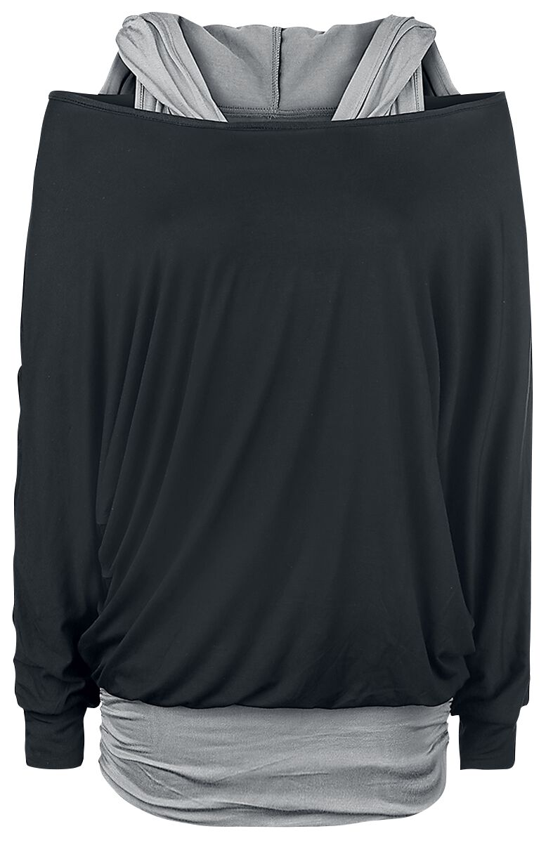 Levně Black Premium by EMP Get Loose Dámské tričko s dlouhými rukávy cerná/šedá