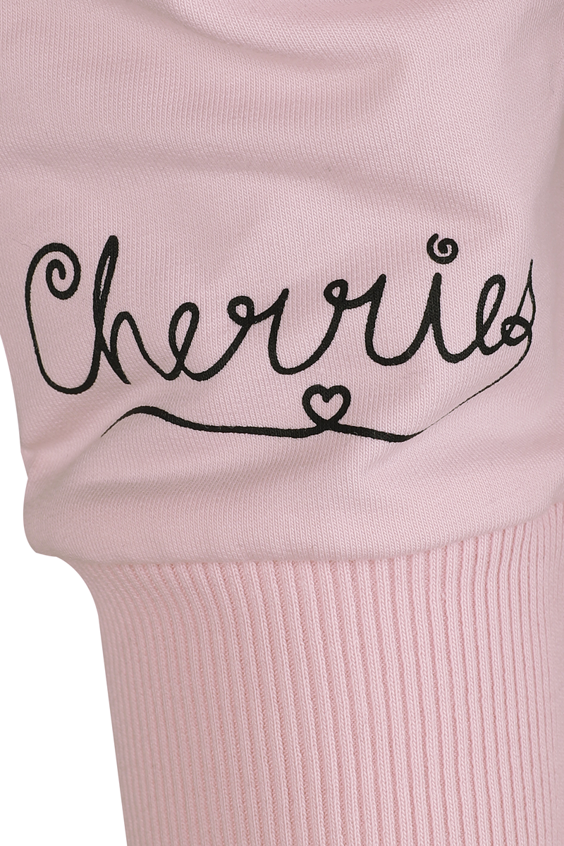 Thumbnail - Pussy Deluxe Cherry Cropped Hooded Kapuzenpullover rosa in L