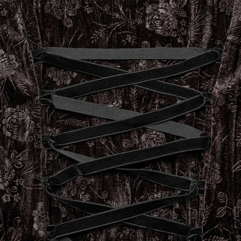 Goth Dark Night Rose Velvet Dress | Punk Rave Kurzes Kleid | EMP