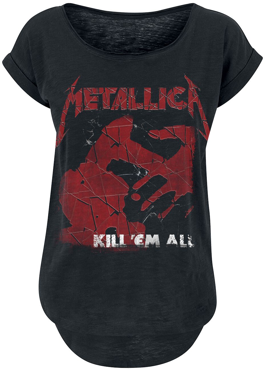 Metallica T-Shirt - Kill `Em All Shattered - S bis XL - für Damen - Größe S - schwarz  - Lizenziertes Merchandise!