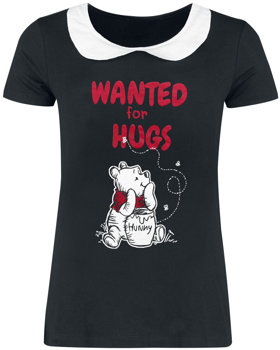 T-Shirt Manches courtes Disney de Winnie L'Ourson - Wanted For Hugs - XS à XXL - pour Femme - noir
