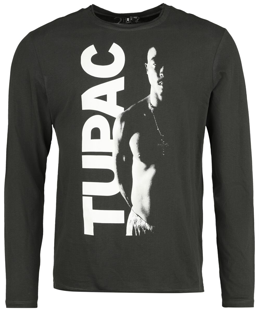 Levně Tupac Shakur Amplified Collection - Shakur Tričko s dlouhým rukávem charcoal