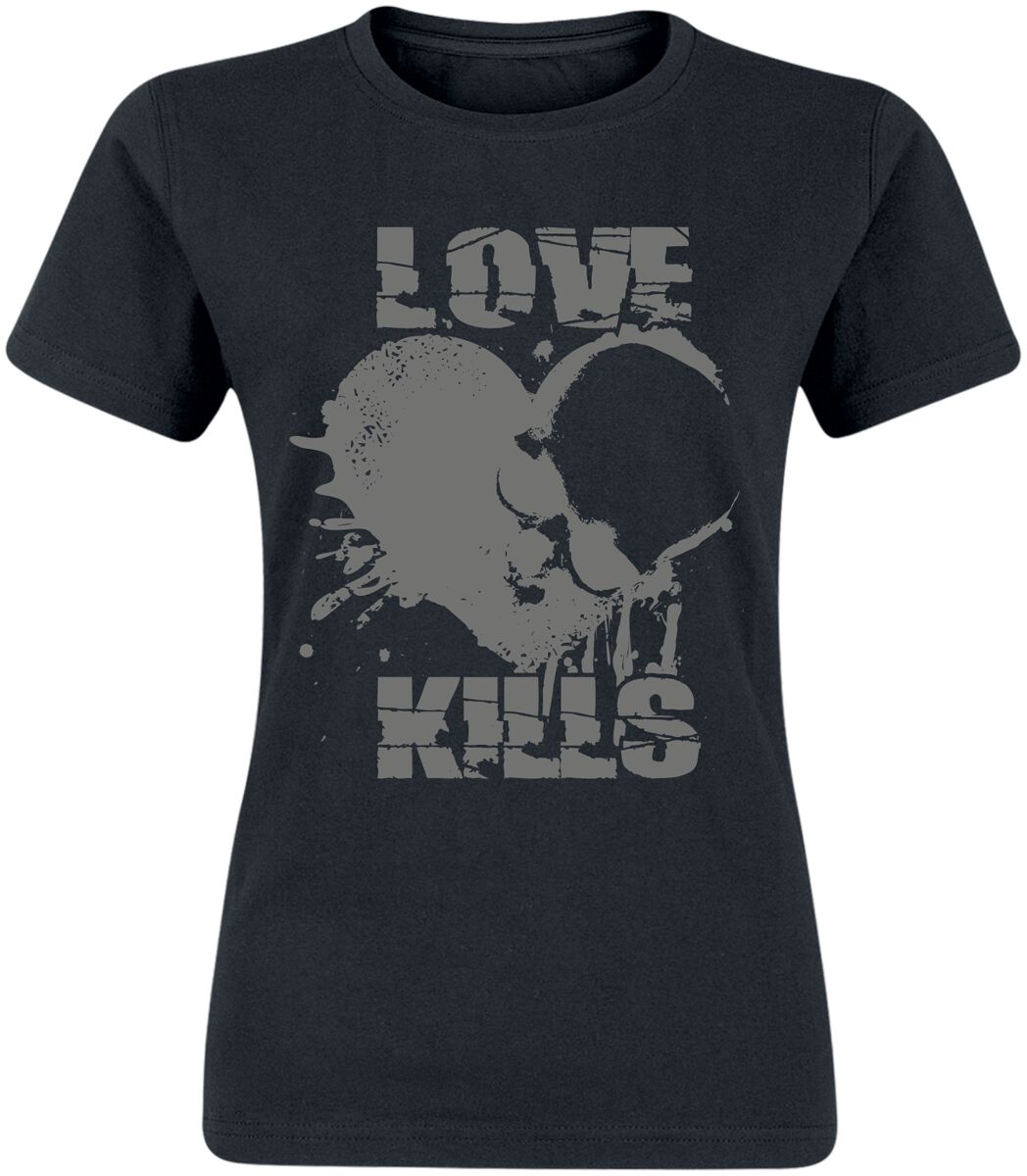Image of T-Shirt Magliette Divertenti di Fun Shirt - Love kills - S a XXL - Donna - nero