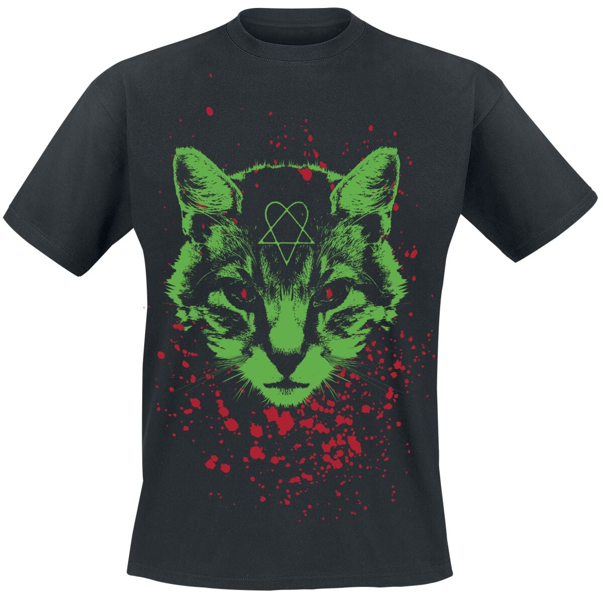 HIM T-Shirt - Spectral Puss And The Ectrogram - S bis 5XL - für Männer - Größe S - schwarz  - Lizenziertes Merchandise!