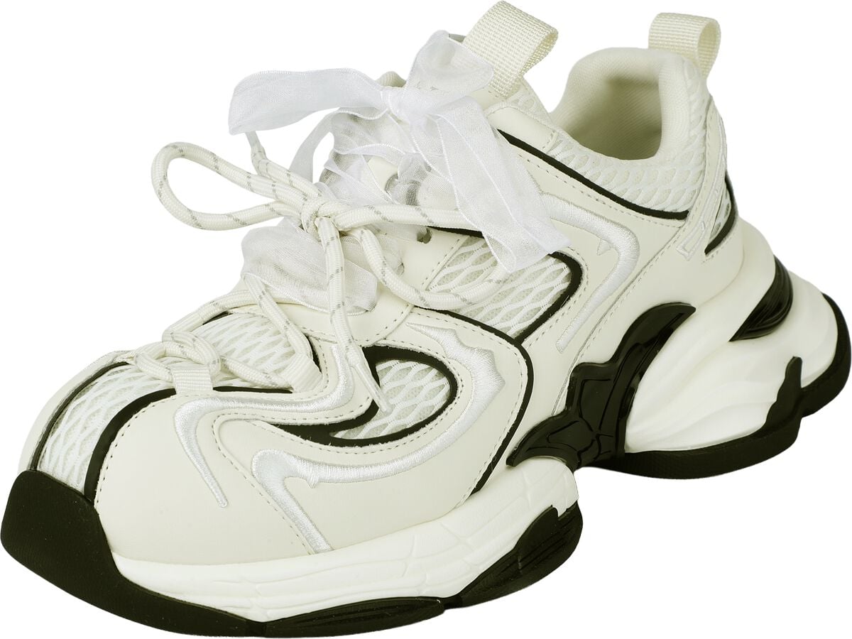 Sneaker Rockabilly di KOI - Labyrinth Mega Chunky Trainers - white/black - EU36 a EU41 - Donna - nero/bianco