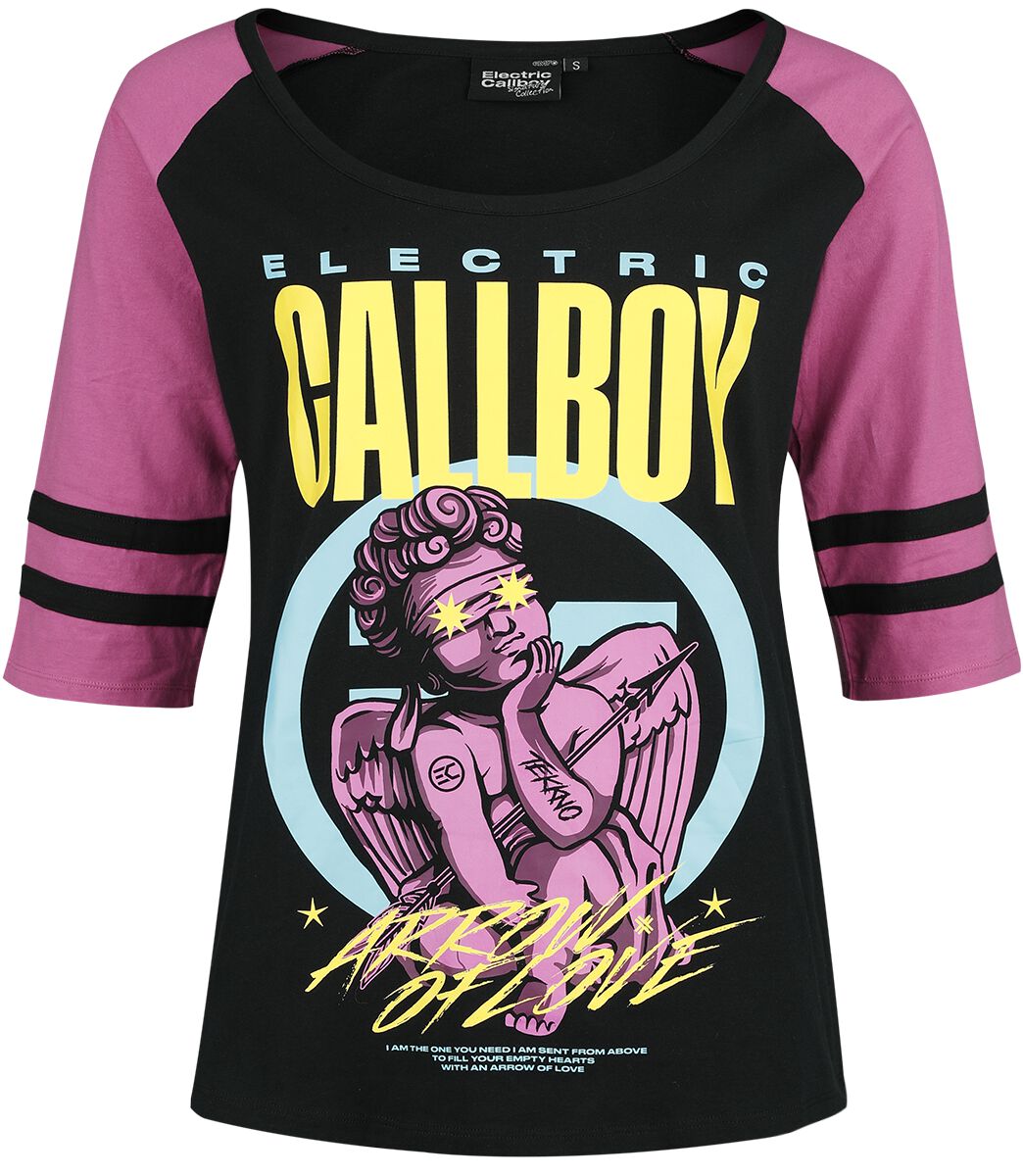 Electric Callboy Langarmshirt - EMP Signature Collection - S bis XXL - für Damen - Größe L - schwarz/pink  - EMP exklusives Merchandise!