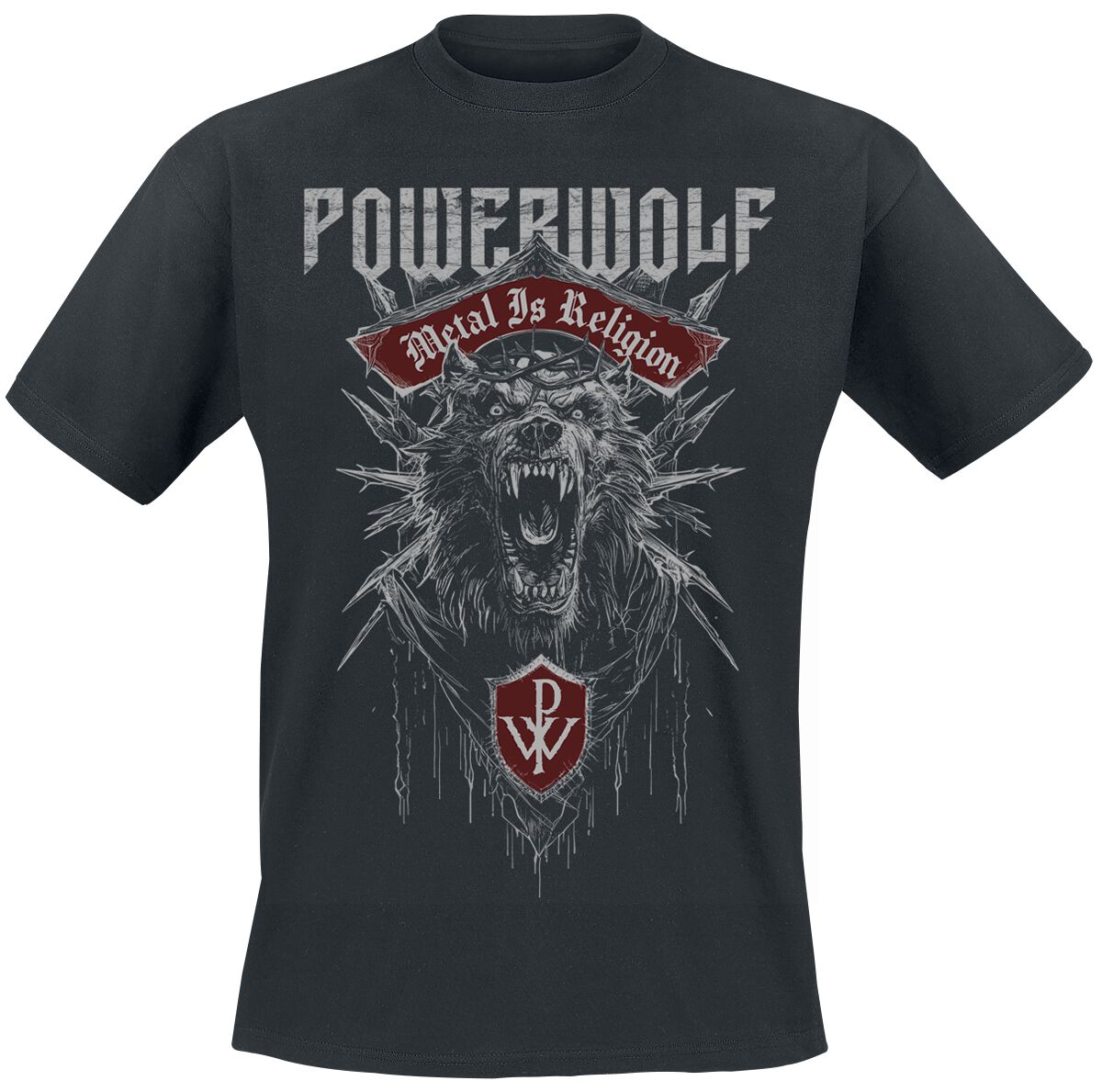 Powerwolf Chaos Crest T-Shirt schwarz in L