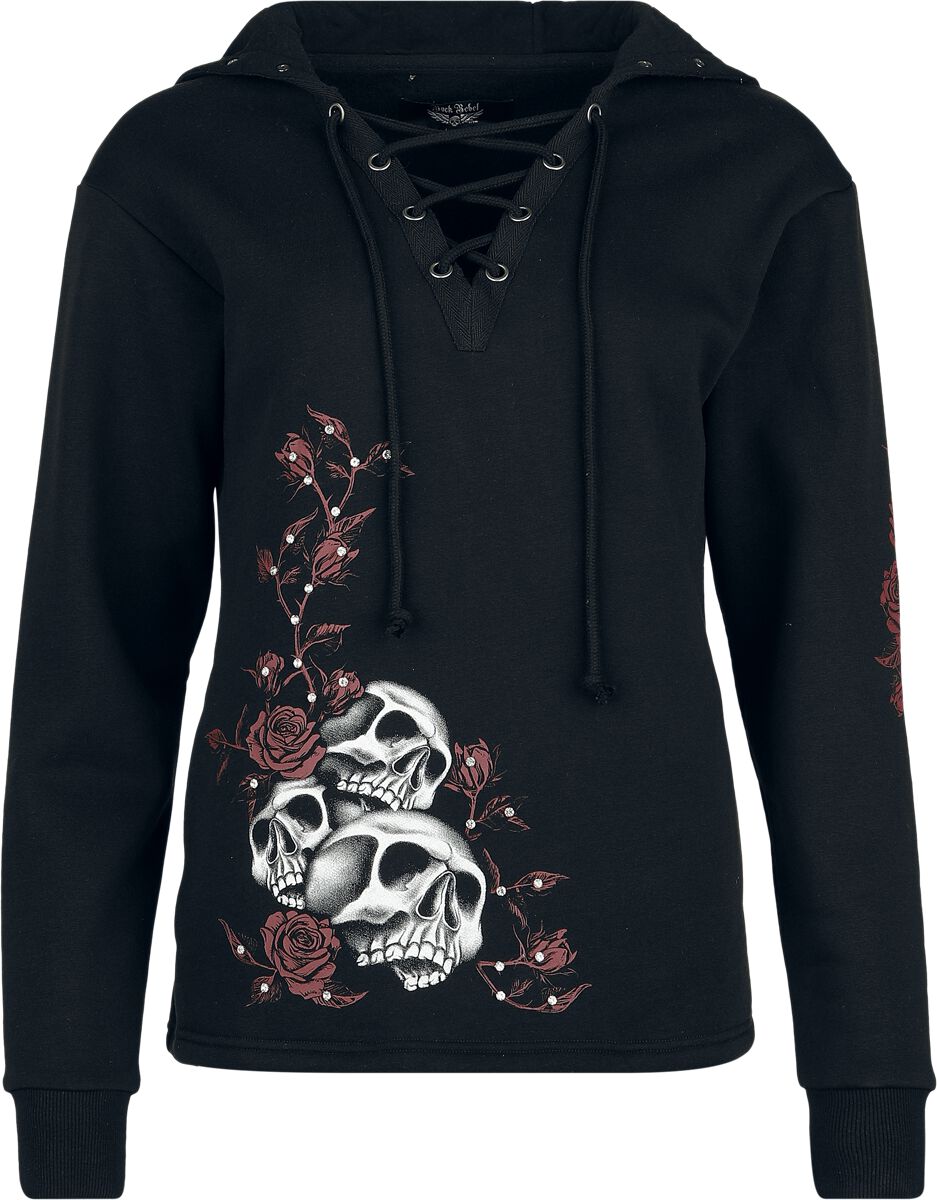 Sudadera con capucha  de Rock Rebel by EMP - Skulls & Details - Mujer - Negro
