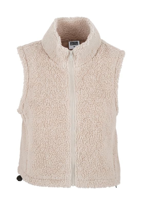 Urban Classics Weste - Ladies Short Sherpa Vest - XS bis XL - für Damen - Größe XS - altweiß